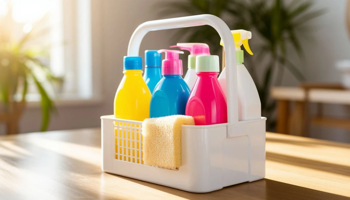 Proč zkušení hostitelé dávají čisticí prostředky do jedné přenosné krabice